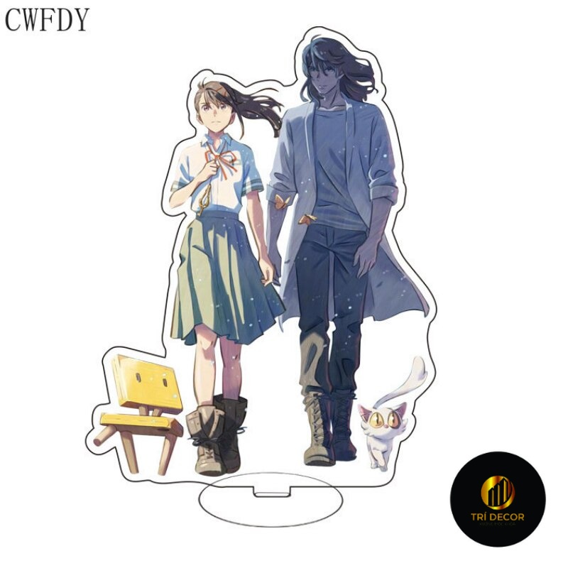 Mô hình Standee Anime Suzume No Tojimari Acrylic Stand Suzume Souta Daijin Chair Phụ kiện để bàn 15cm