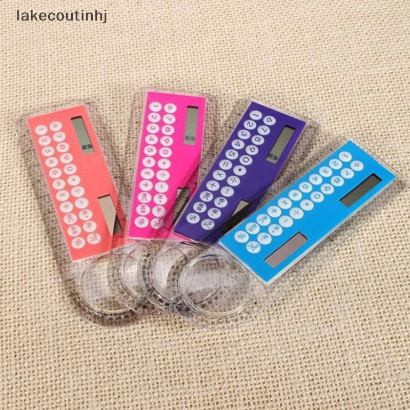 Lu Bán Chạy Thước Đo Thẳng mini Siêu Mỏng Với Máy Tính Năng Lượng Mặt Trời 10cm Cho Văn Phòng Trường Học