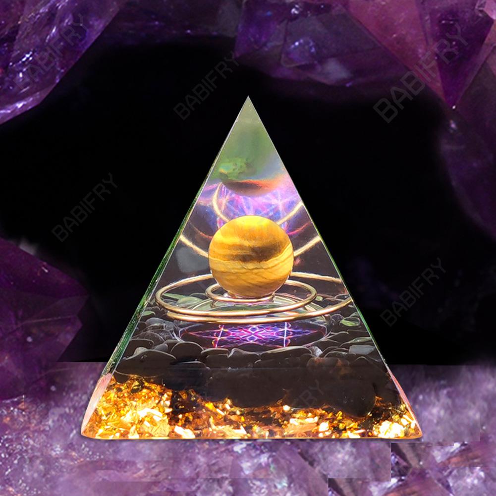 Đồ Chơi Trí Tuệ Biến Dạng Kim Tự Tháp orgonite amethyst peridot Pha Lê