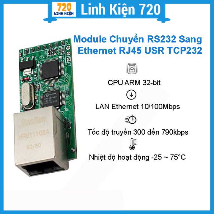Module chuyển RS232 sang Ethernet RJ45 USR TCP232