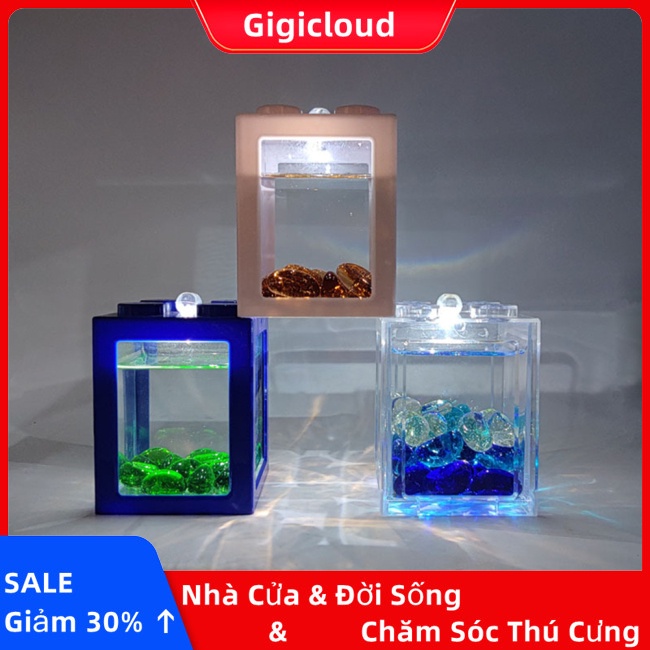 Bể Nuôi Rùa mini Để Bàn Có Đèn Trang Trí Phòng Khách / Văn Phòng