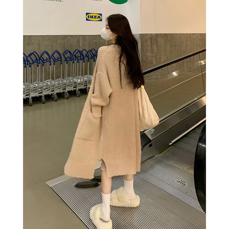 Áo Khoác cardigan Dệt Kim Dáng Rộng Thời Trang Thu Đông Cho Nữ