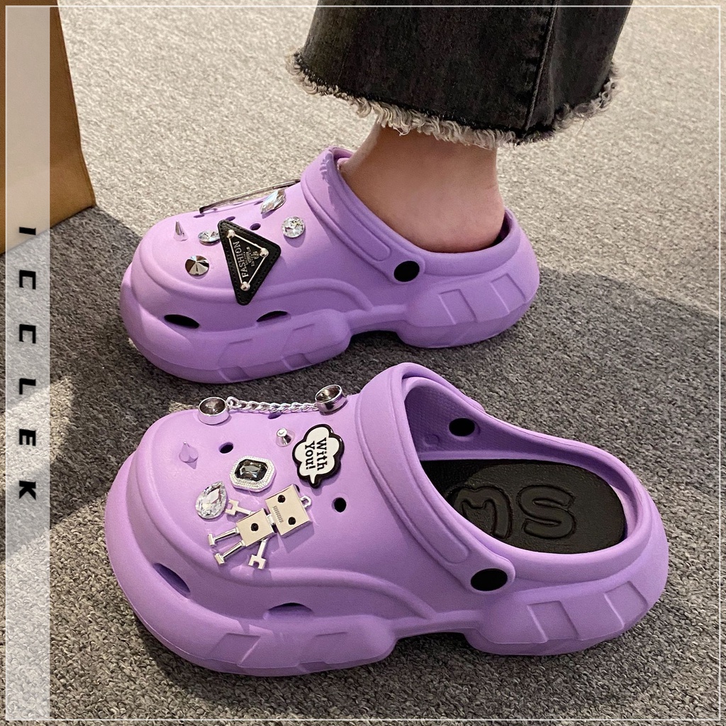 ICCLEK dép sandal nữ dép cross đi biển dép đế cao Thoải Mái Xinh Xắn  FDL2390R7S 37Z230911