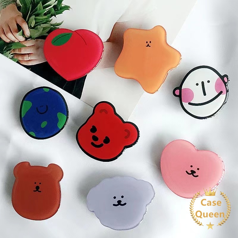 Hoạt Hình Giá Đỡ Điện Thoại Hình Chú Chó / Mèo / Trái Tim / Mặt Cười Dễ Thương Gấp Gọn Thông Dụng