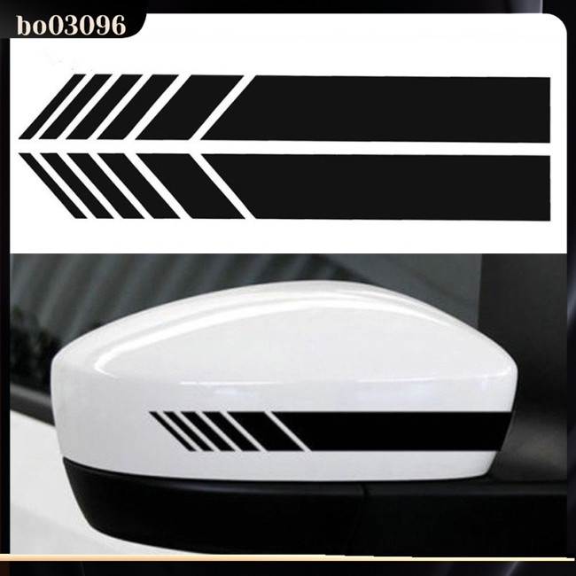 1 Cặp Đề Can vinyl Họa Tiết Kẻ Sọc Dán Gương Chiếu Hậu Xe Hơi diy