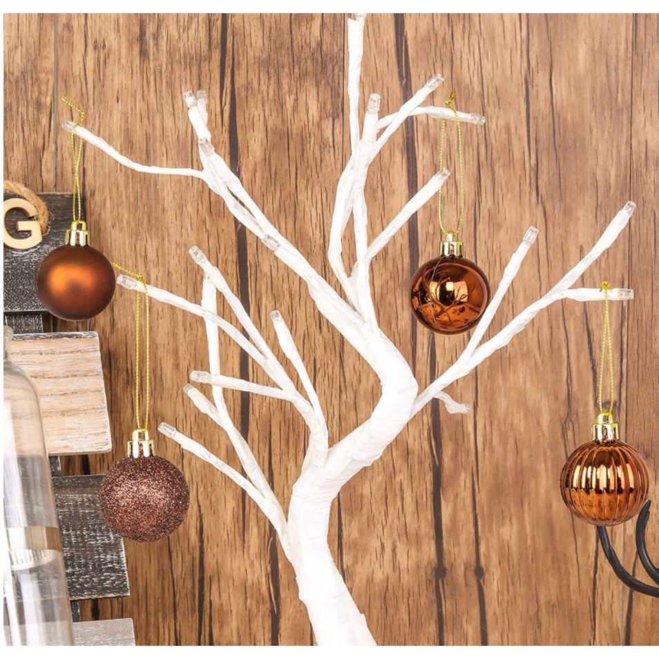 Set Châu Trang Trí Treo Cây Thông 24, 36 Quả Châu E6 8cm Trang Trí Giáng Sinh