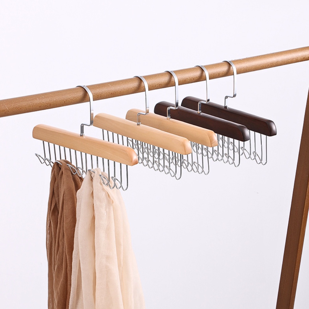 Móc Gỗ Treo Đồ Lót, Khăn , Thắt Lưng, Cà Vạt, Áo 2 Dây Đa Năng Tiện Dụng Cho Gia Đình