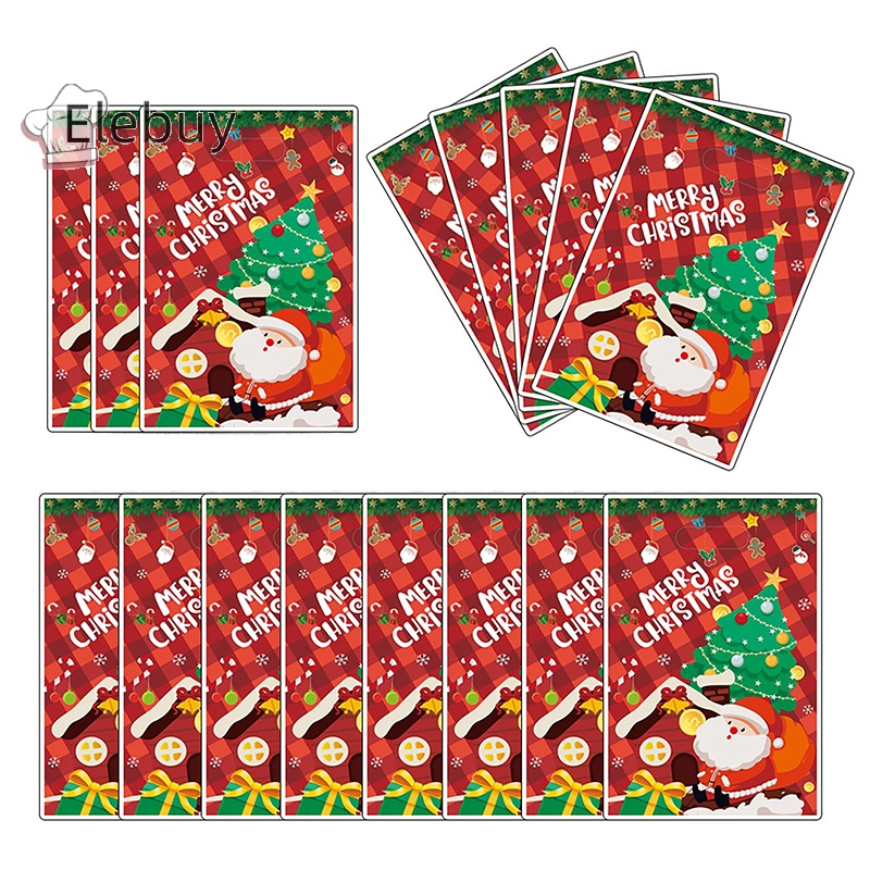 Set 10 túi đựng bánh kẹo ELEBUY trang trí giáng sinh/ tiệc tùng/ năm mới cho bé