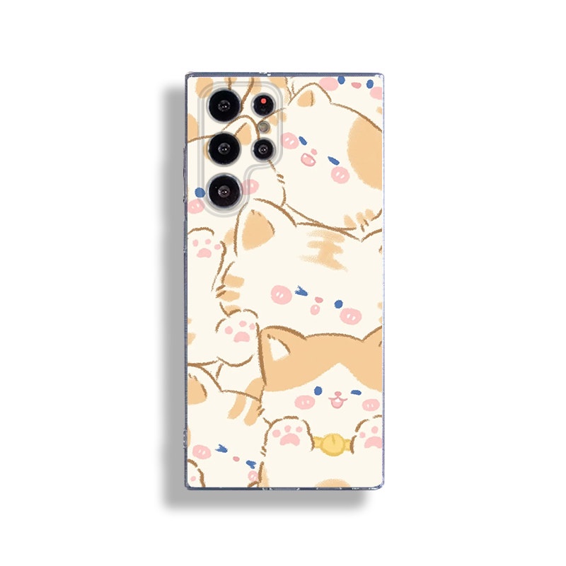 Ốp Điện Thoại TPU Hình Chó Mèo Cho Samsung S23 FE A54 A34 A24 A14 M54 S10 S20 S22 Plus S21 FE Note 9 10 Plus 20 Ultra 5G