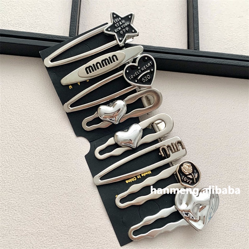 Set 7 Kẹp Tóc Hình Trái Tim / Chữ Cái