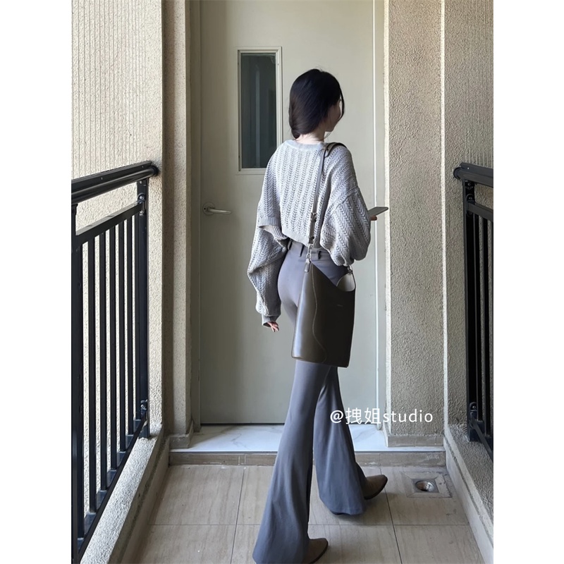 Quần Dài Lưng Cao Ống Loe Ôm Dáng Phong Cách Mới Mùa Thu Cho Nữ