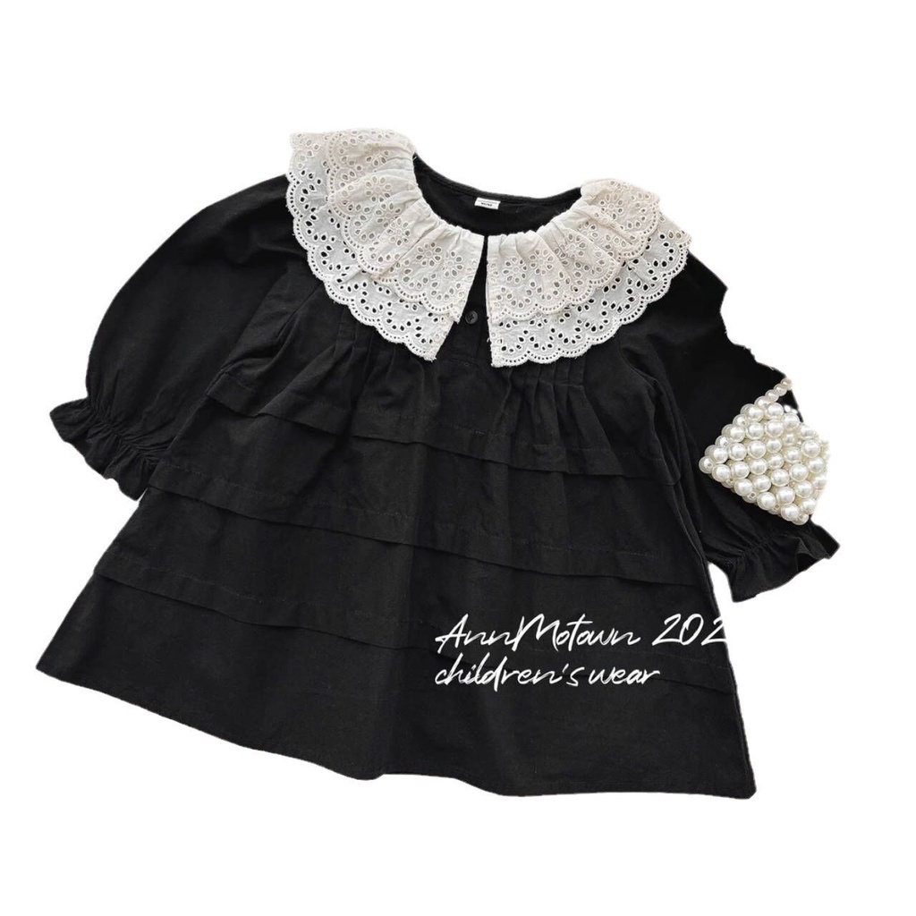 Đầm Thu Đông Tay Dài Màu Trơn Phong Cách Pháp Cổ Điển Dễ Thương Cho Nữ