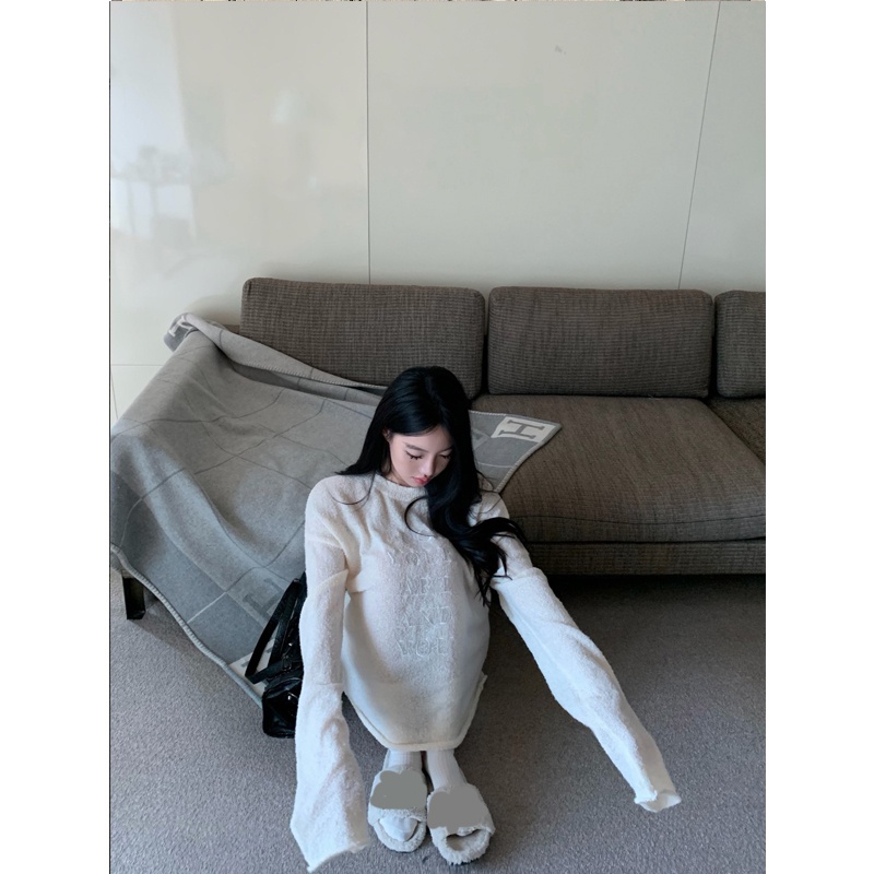 Bộ Áo Tay Dài + Chân Váy Lưng Cao Thời Trang Đáng Yêu Cho Nữ Kiểu Hàn Quốc