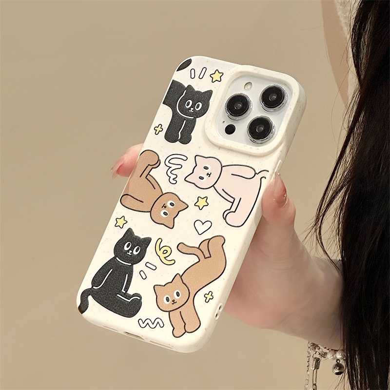 ỐP LƯNG IPHONE Ốp Điện Thoại Lúa Mì Hình Mèo Cho iphone15 / 14promax / 13 / 12 / 11 / xr / xs / x / xsmax / 6 / 7 / 8plus