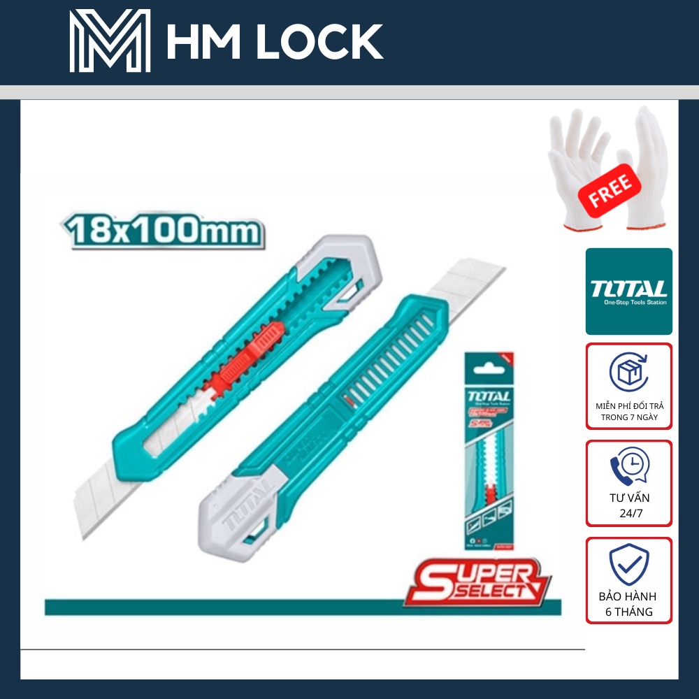 DAO RỌC GIẤY 152MM, 160MM VÀ BỘ LƯỠI DAO 61X19mm TOTAL - HÀNG CHÍNH HÃNG - HM LOCK