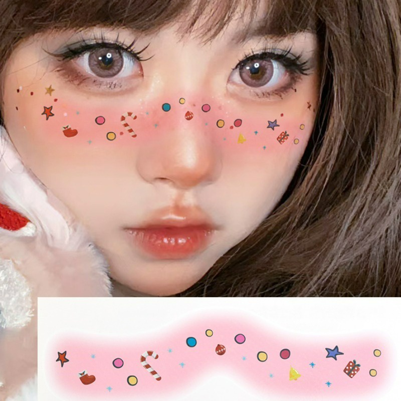 Phong Cách Ngẫu Nhiên Hình Xăm Dán Mặt / Má Hồng Dùng Một Lần Trái Tim Tình Yêu Dễ Thương / Hình Xăm Dán Mặt Trang