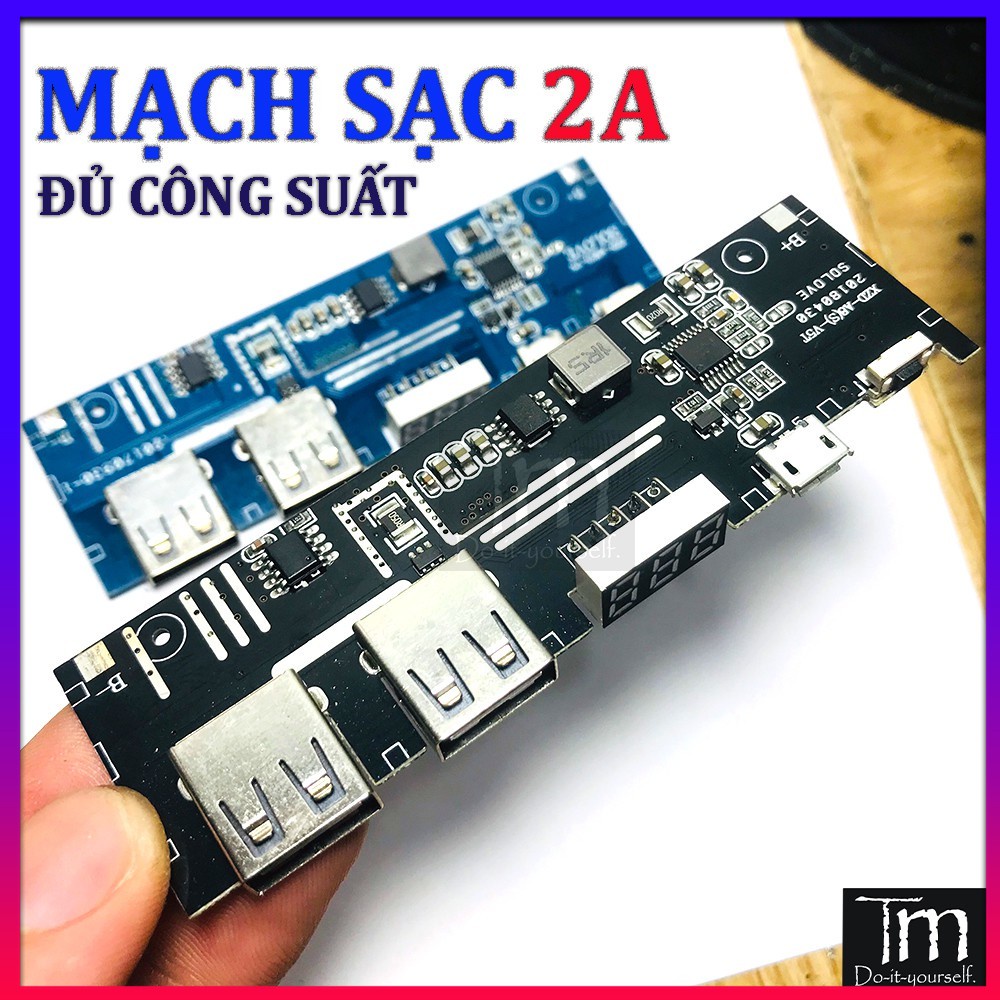 Mạch Sạc Dự Phòng 2.1A Dài V2