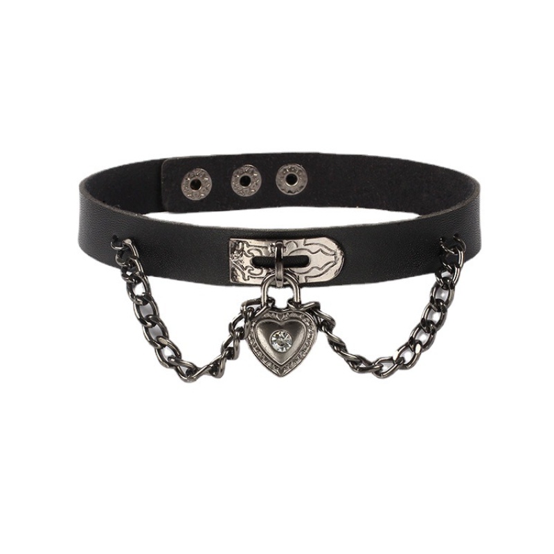 Vòng Cổ choker Da pu Mặt Thánh Giá / Trái Tim / Hoa Hướng Dương Màu Đen Phong Cách harajuku punk Cho Nữ