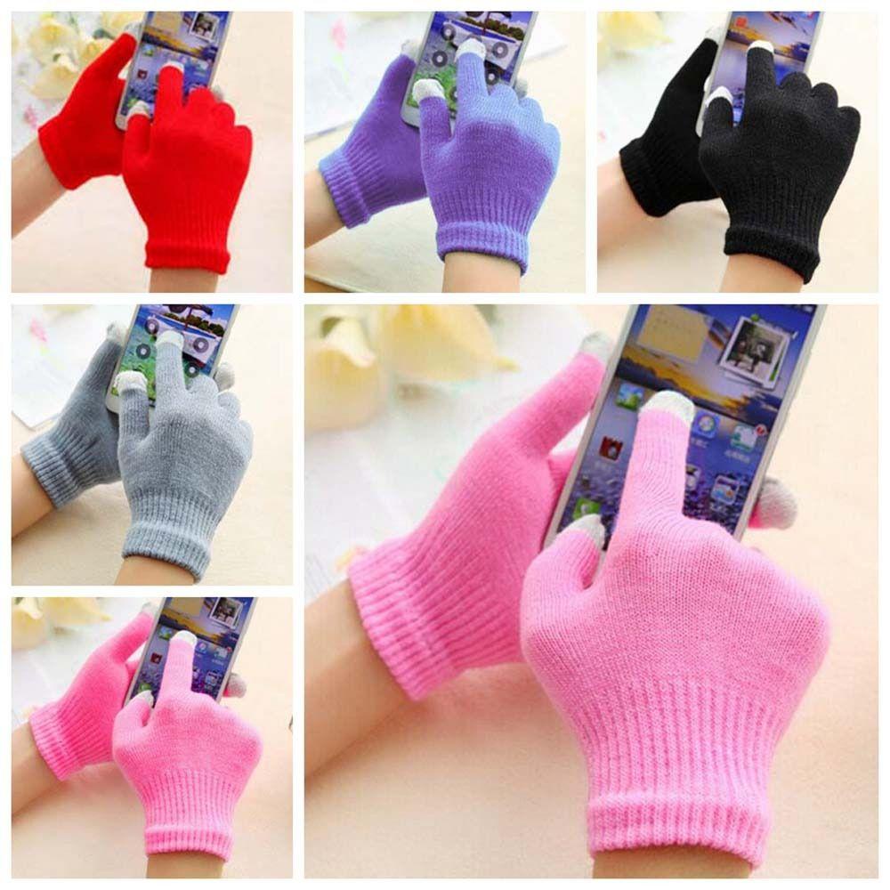 Đôi Găng Tay cordellaub Dệt Kim Mùa Đông Màu Trơn Thanh Lịch Có Thể Chạm Màn Hình Cảm Ứng Phong Cách Hàn Quốc