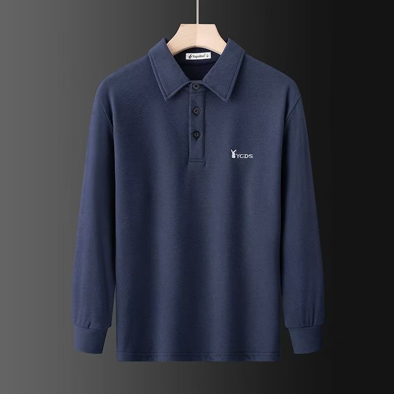 DICHUANGZHE Áo nỉ dài tay cổ Polo ấm áp mùa đông mới dành cho nam