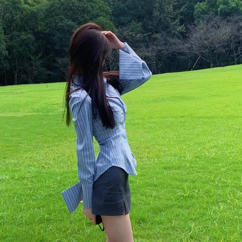 Áo Sơ Mi Nữ Dài Tay Cổ Bẻ Thời Trang Hàn