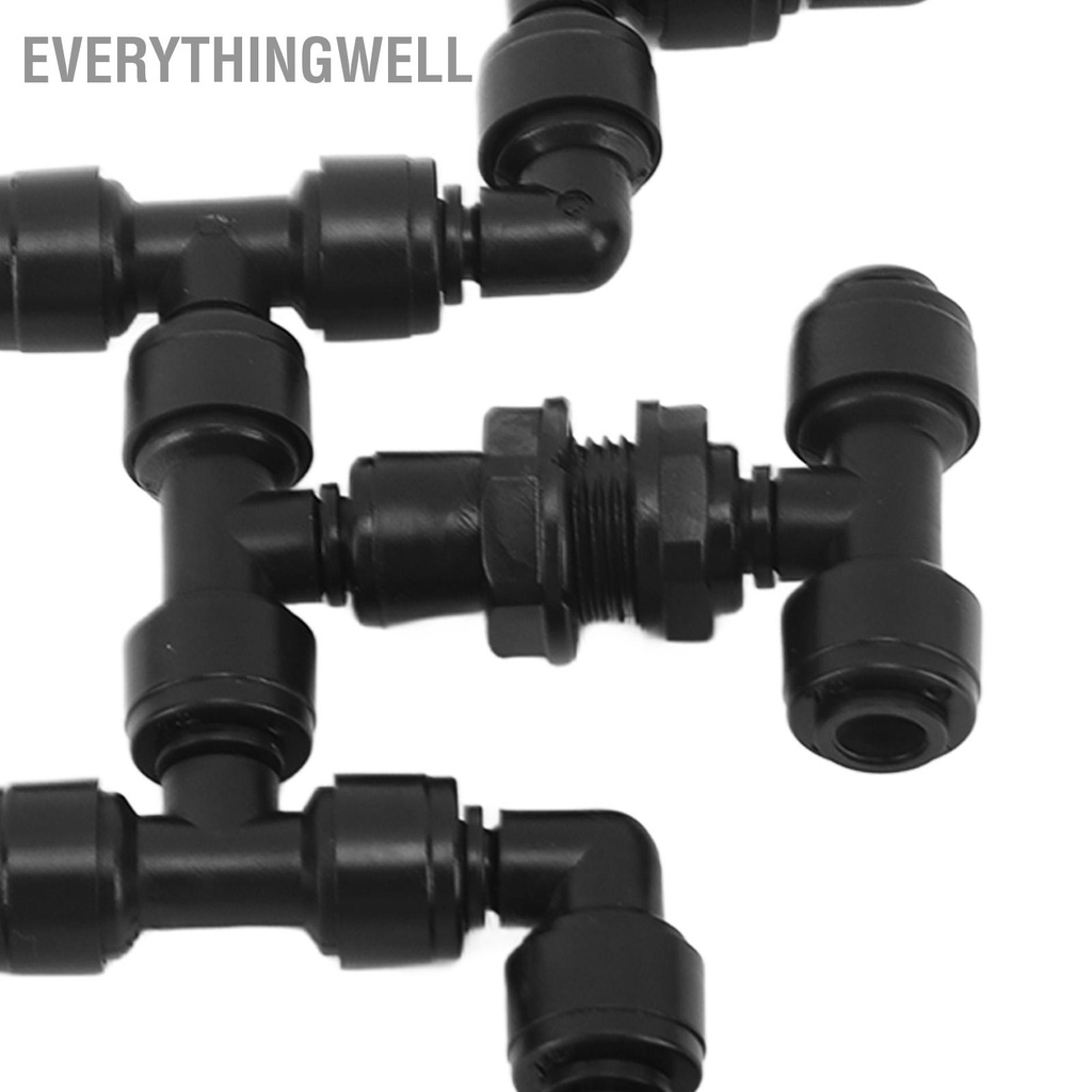 EverythingWell Có thể điều chỉnh Sương mù Hệ thống làm mát Vòi phun 360 độ Thú cưng Bò sát Nhà kính Rừng nhiệt đới Máy tạo sương Fogger 4 đầu Đen