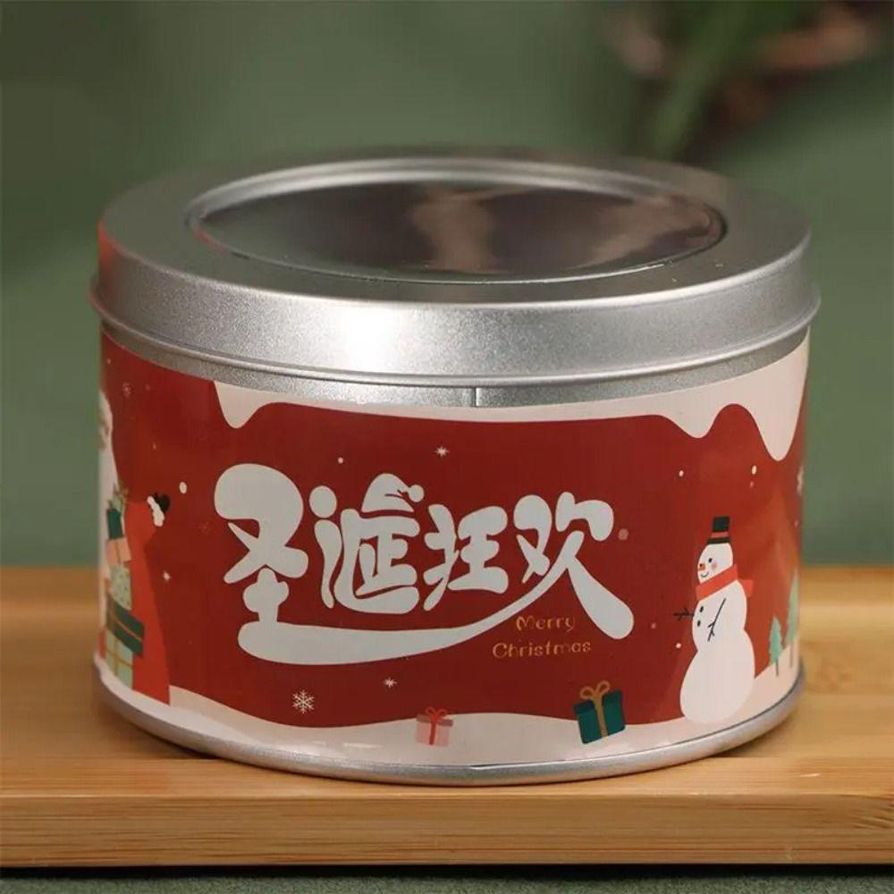 UUMIR Hộp Thiếc Đựng Bánh Kẹo Giáng Sinh mini Hình Tròn Bằng Kim Loại Mạ Thiếc