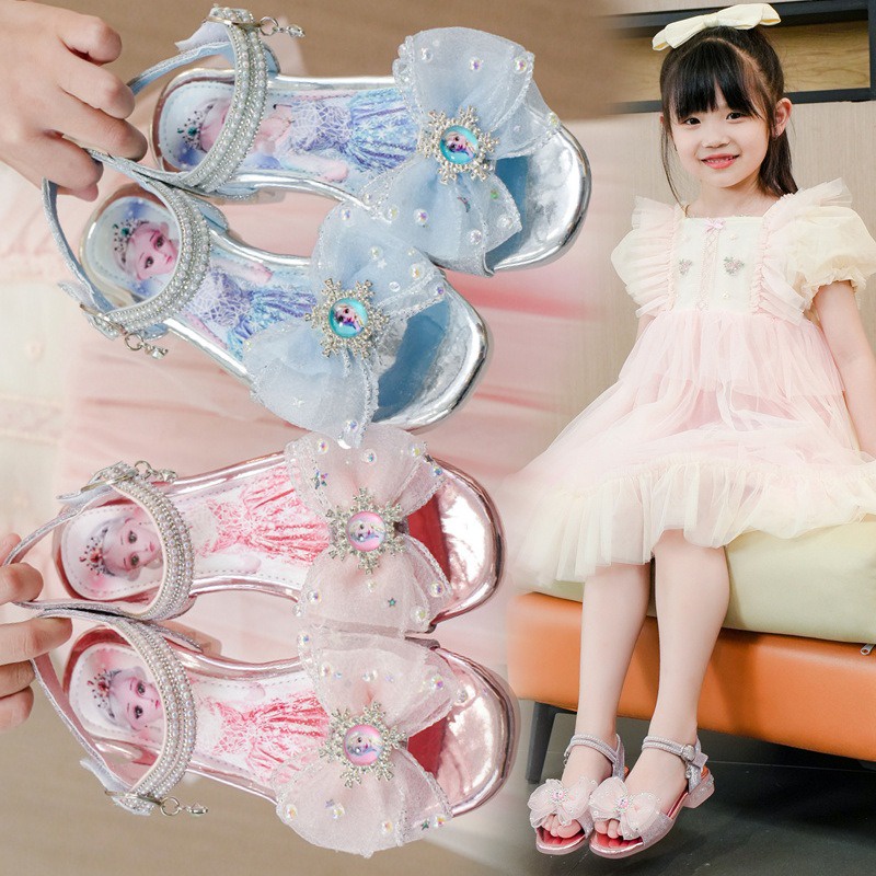 Xăng đan công chúa đính đá pha lê mẫu mới 2023 thời trang mùa hè cho bé gái