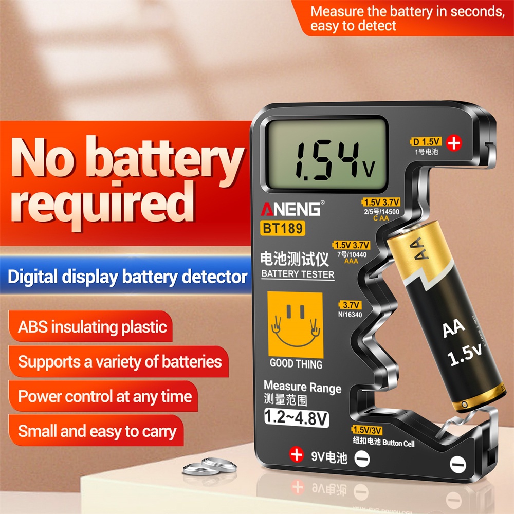 Thiết Bị Kiểm Tra Pin voktta Aeng bt189 Màn Hình lcd 9v n d c aa aaa