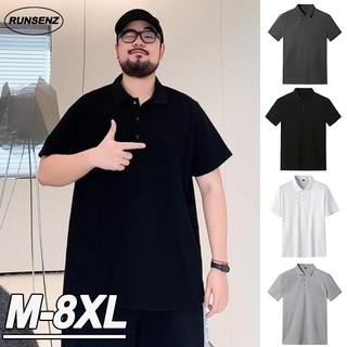 Áo sơ mi polo ngắn tay dáng rộng đơn giản cho nam m-8xl