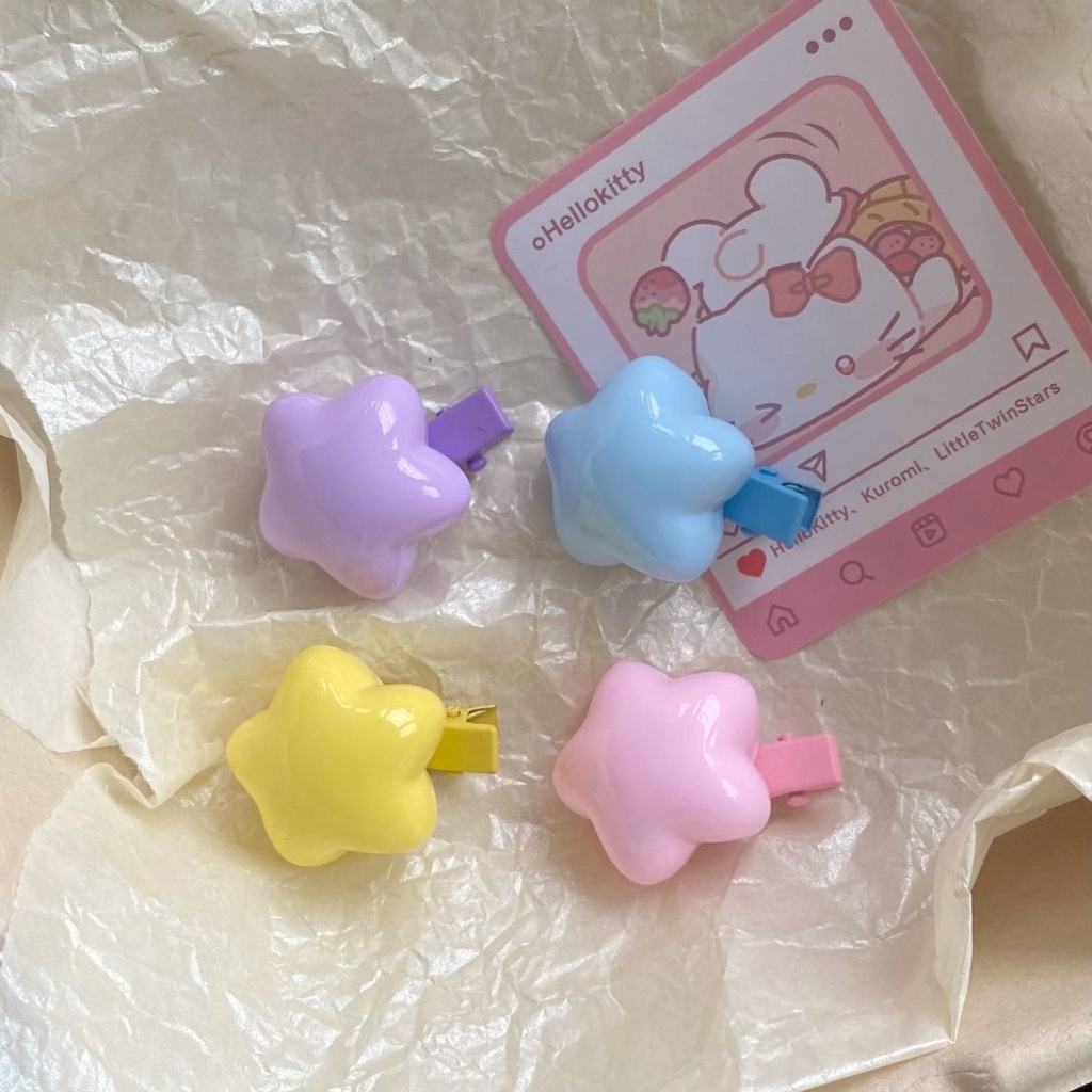 Kẹp Tóc Hình Ngôi Sao / Trái Tim Cỡ Nhỏ Ngọt Ngào Dễ Thương Cho Bé Gái