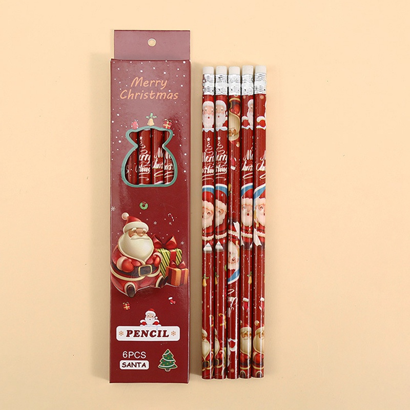 Bút Chì Gỗ mini Họa Tiết Hoạt Hình Giáng Sinh Cho Bé