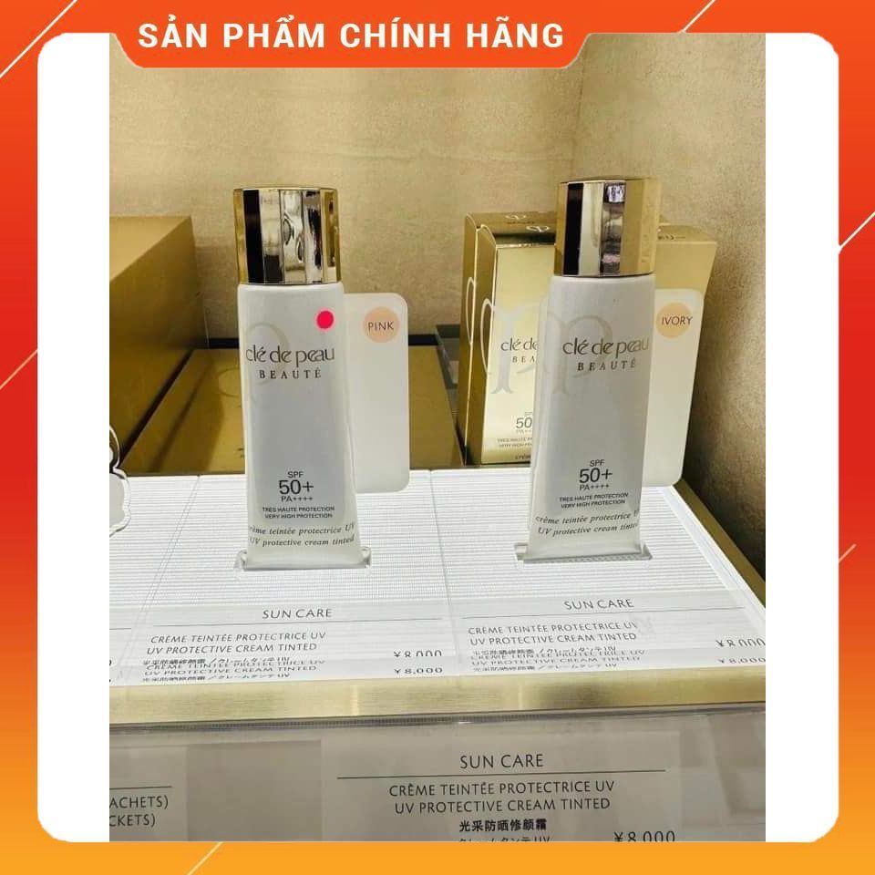 Kem Chống Nắng Cle De Peau UV Protective Cream SPF 50 Ivory  và rose/pink