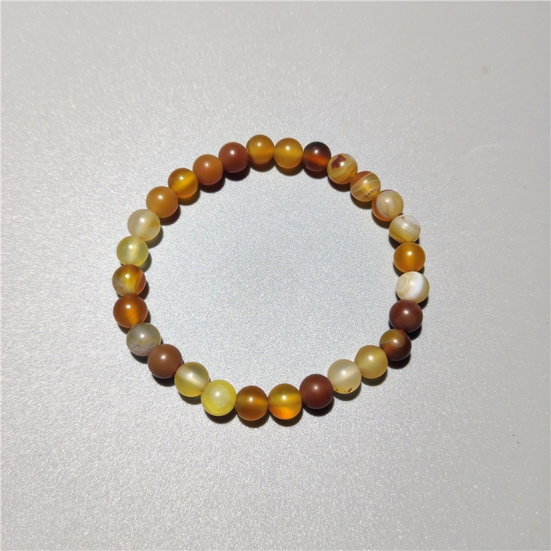 Vòng Tay Chuỗi Hạt Đá Mã Não Nâu Tự Nhiên