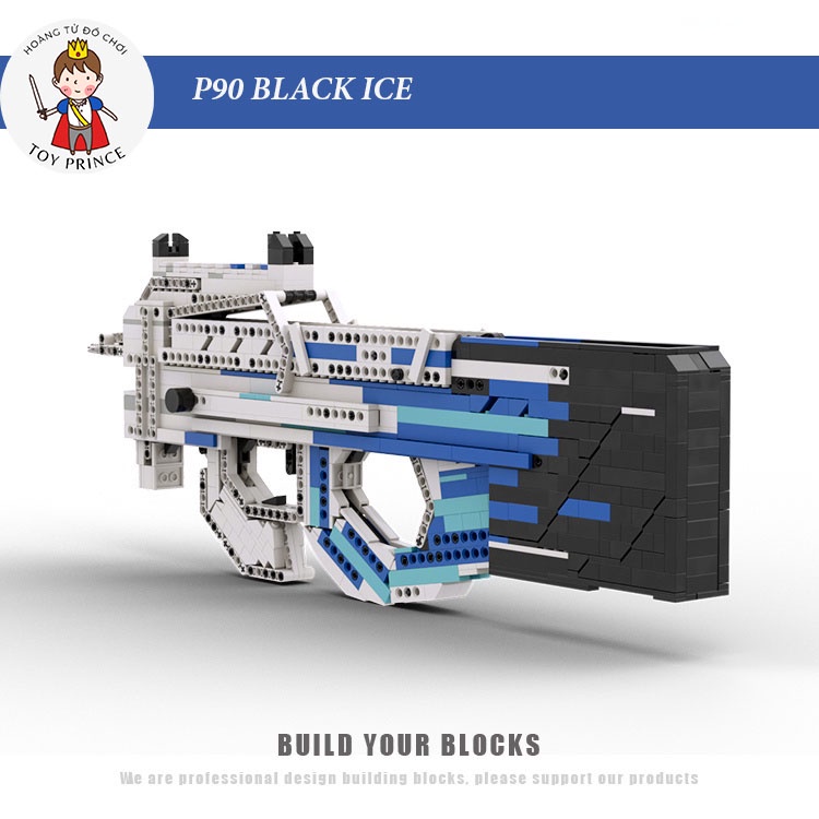 Mẫu ĐỒ CHƠI LẮP RÁP LEGO MÔ HÌNH THÔNG MINH P90 BLACK ICE MOC KEVIN183 PHÓNG THUN/NỊT TRONG  FREE FIRE CF đẹp tặng xe