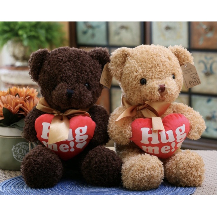 Gấu Bông Teddy Head Tales Size Mini 30cm Áo Nâu