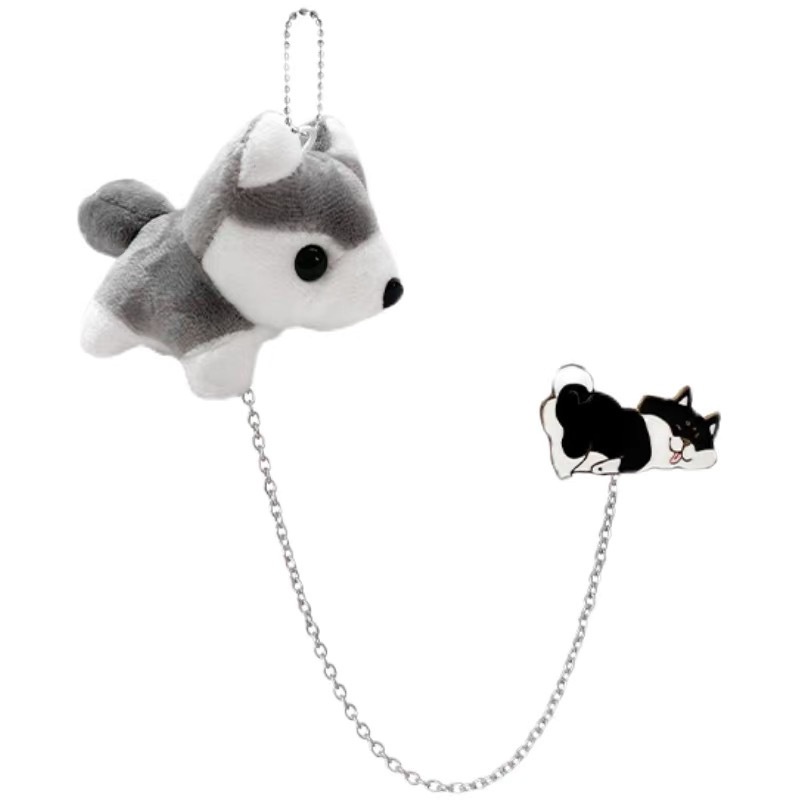 Ere1 Huy Hiệu Cài Áo Hình Búp Bê Hoạt Hình Chó husky Nhồi Bông Đáng Yêu