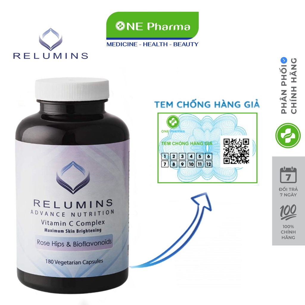 Viên uống trắng da Relumins Pharmekal Advance Vitamin C Complex 180, 60 Viên