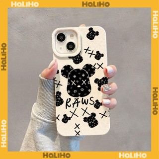 Ốp lưng iPhone 11 Ốp Lưng Màu Trắng Có Thể Phân Hủy Thân Thiện Với Môi Trường Chống Sốc TPU Dễ Thương Gấu Đen Mát Mẻ Tương thích với iPhone 15 Pro max 14 Pro max 13 Pro max 12 Pro Max XR XS MAX 7Plus 8Plus