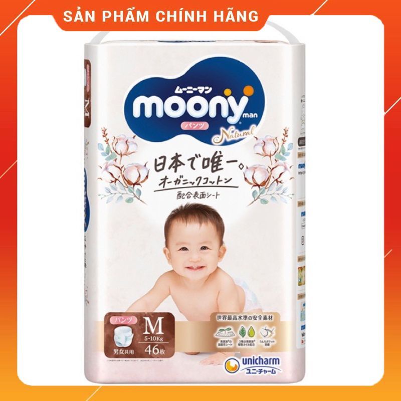 Bỉm Moony trắng Nội Địa dán/quần Đủ Size NB62/S58/M48/L36/XL32