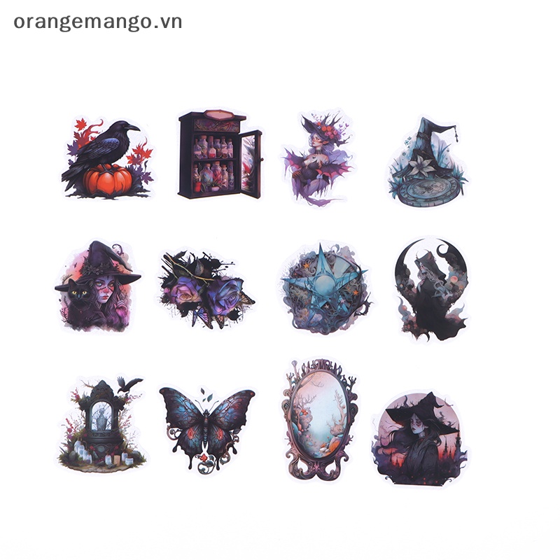Orangemango Set 50 Nhãn Dán Hoạt Hình Phù Thủy Ma Thuật Cá Tính Trang Trí Ván Trượt / laptop / Va Li diy vn