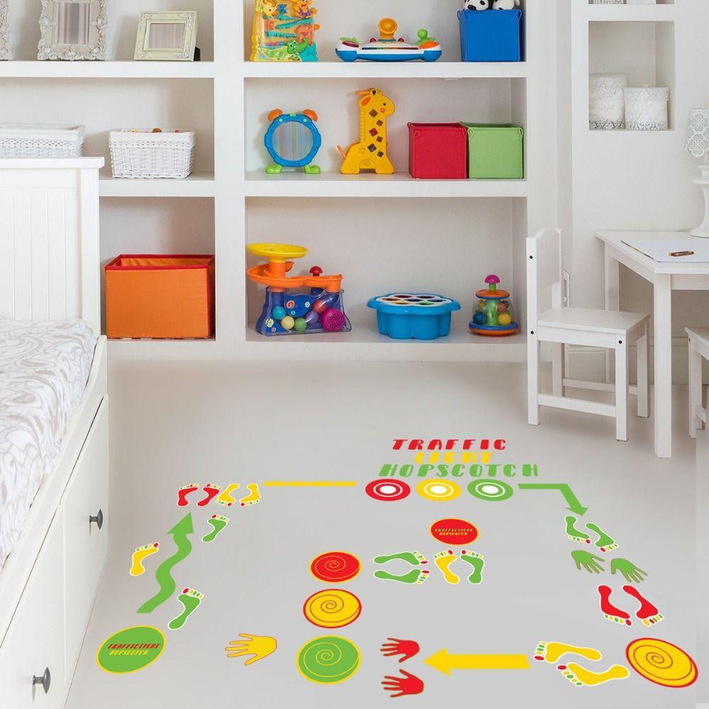 Miếng Dán Sàn Nhà Bằng vinyl In Dấu Tay Và Dấu Chân Trang Trí Phòng Ngủ Cho Bé diy