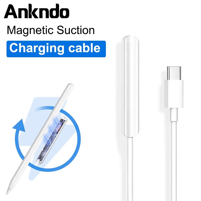 Ankndo Dây Cáp Sạc Từ Tính Cổng usb type c Cho A/pple pencil 2 2nd Đứng