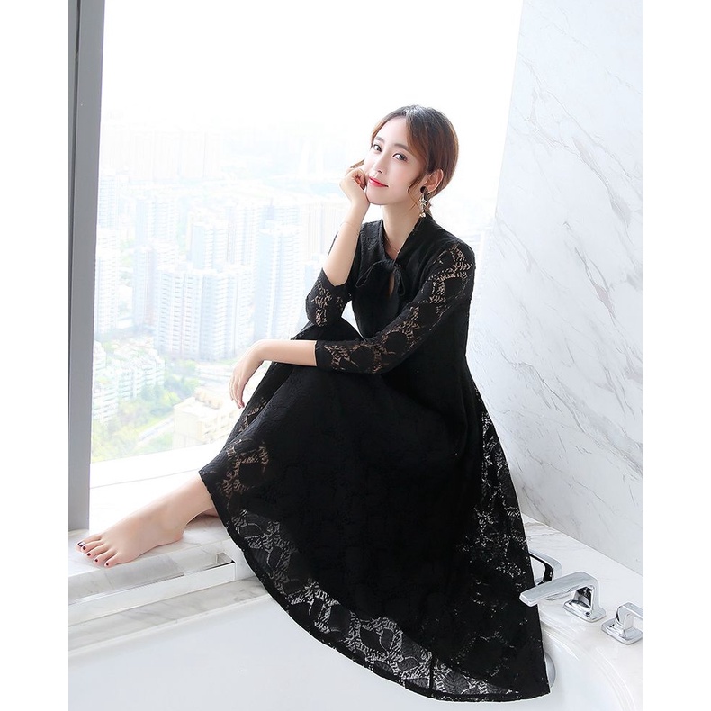 Đầm Lông Cừu Dáng Dài Phong Cách Hàn Quốc Thời Trang Mùa Thu