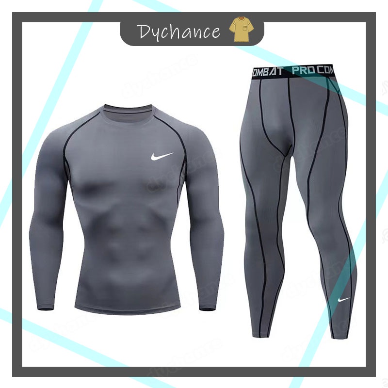 Set Đồ Thể Thao 2 Món Gồm Áo + Quần Dài + Áo Thun Ôm Dáng Phong Cách Thể Thao Thời Trang Cho Nam