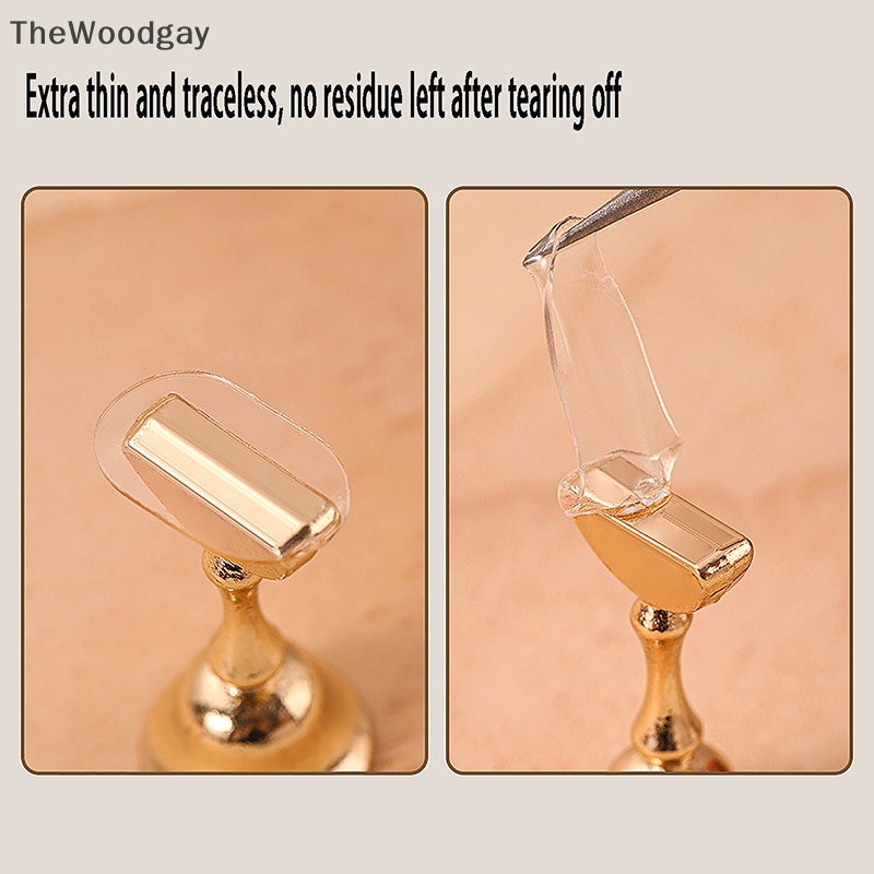 Bộ 100 Băng Keo Hai Mặt Trong Suốt Dùng Trưng Bày Móng Tay Giả