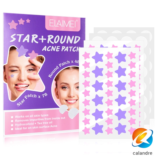 Miếng Dán Hỗ trợ giảm mụn hydrocolloid Hình Ngôi Sao / Trái Tim / Dầu Trà