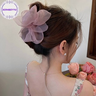 Xo94bsyu kẹp tóc đuôi ngựa dạng lưới thắt nơ thanh lịch cho nữ vn