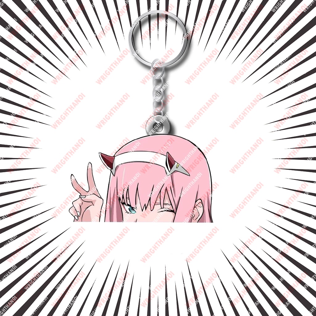 Móc khoá các nhân vật Darling in the franxx zero two Anime Manga Nhật Bản Phụ Kiện Trang Trí Túi xách Balo