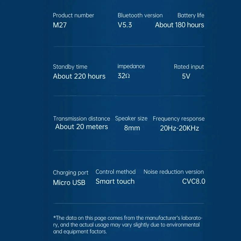 Tai Nghe Không Dây tws m27 bluetooth 5.3 Chống Nước